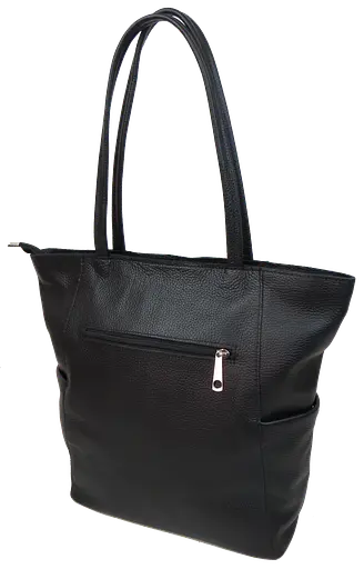 Женская кожаная сумка на двух ручках Borsacomoda черная sum0028736 - фото 5