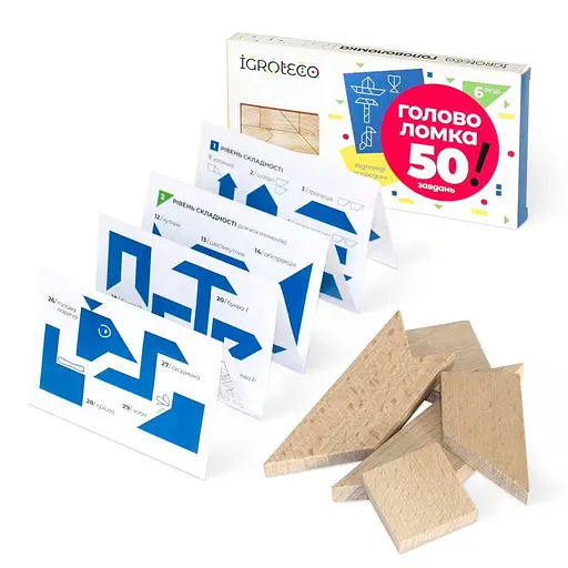 Дерев'яна головоломка "Танграм" Igroteco 900569, 6 елементів - фото 5