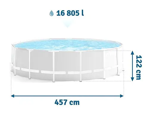 Басейн каркасний Intex 26726 круглий 457x122 см 16805 л зі сходами і насосом-фільтром - фото 5