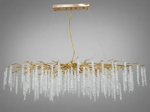 Елітна новинка, кришталева люстра Гліцинія витягнутої форми, 15 ламп - фото 1