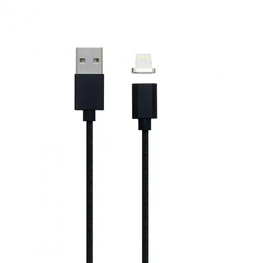 Кабель Clip-On магнитный с индикатором USB to Lightning 1 м черный