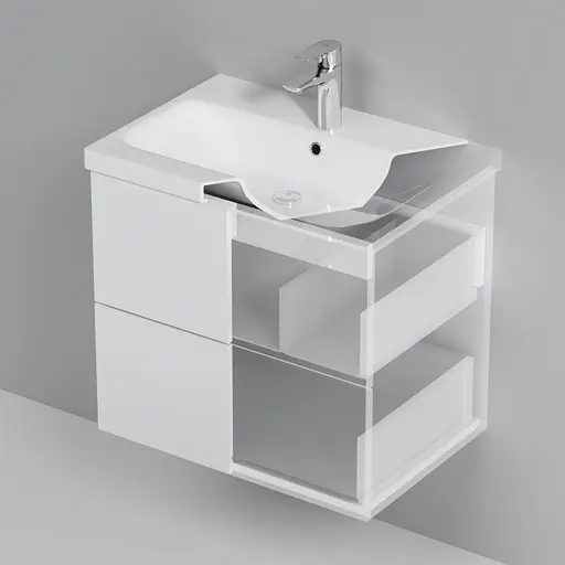 Тумба з умивальником AM.PM Gem підвісна 60 см білий MGA-FHX06022WG-WCC0602WG Білий - фото 6