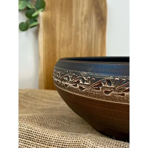 Пловниця 7 л керамічна (глиняна) різьблена Ангоб - фото 5