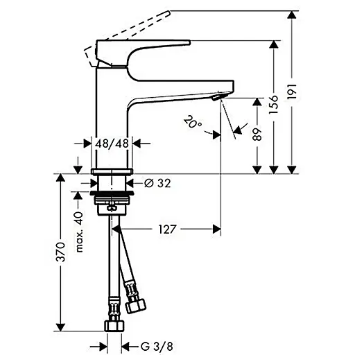 Змішувач Hansgrohe Metropol 100 для умивальника з донним клапаном push-open Matt White 32500700 Білий матовий - фото 2
