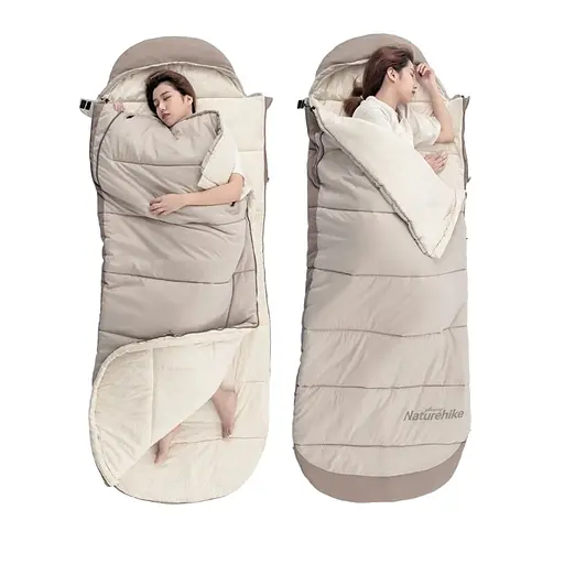 Спальный мешок с капюшоном Naturehike B400 NH21MSD11 бежевый - фото 4