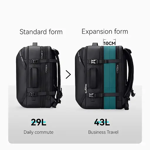 Рюкзак Mark Ryden MR9993KR с расширением и ортопедической спинкой Черный - фото 6