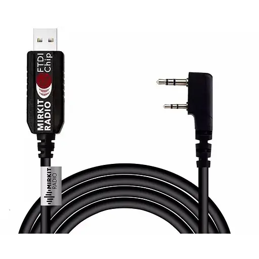 Кабель Mirkit FTDI Model 3 Premium Black для програмування рацій з роз'ємом K2 Puxing PX558 (8204)