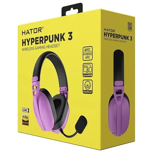 Наушники Hator беспроводная игровая гарнитура Hyperpunk 3 Wireless (ESH19) фиолетовая - фото 8