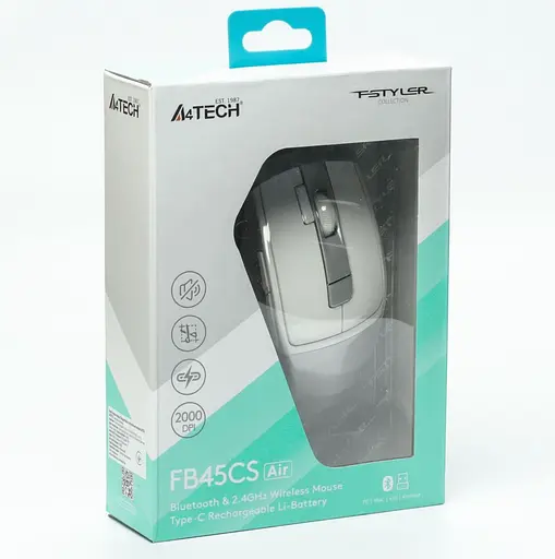 Миша A4Tech Fstyler FB45CS Air Wireless Silver White (FB45CS Air Silver White) - фото 8