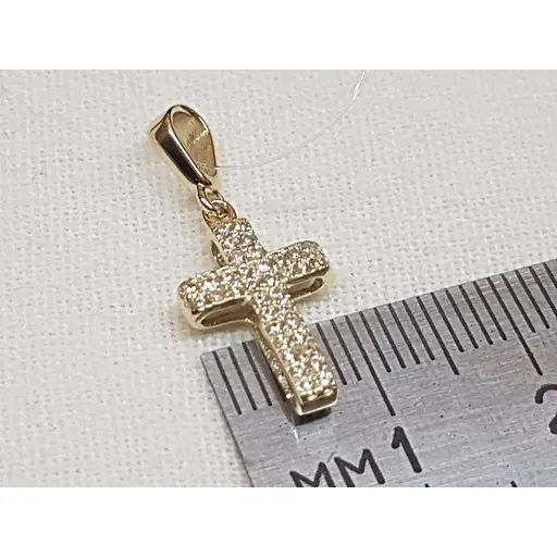 Золотий хрестик Qvaliz з фіанітами. 503-00667 - фото 4