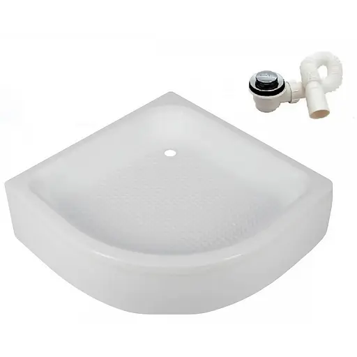 Акриловый поддон душевой 80х80 средний WIZ с панелью и ножками (четверть круга) без сиденья