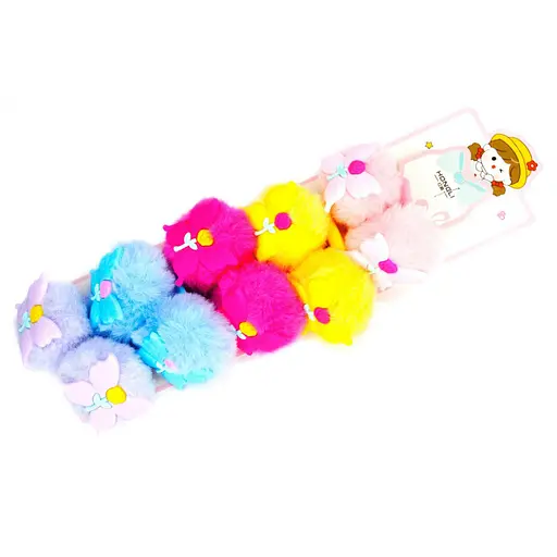 Резинка для волосся дитяча Кульки з метеликами La-beauty 0108-409, 10 штук - фото 1