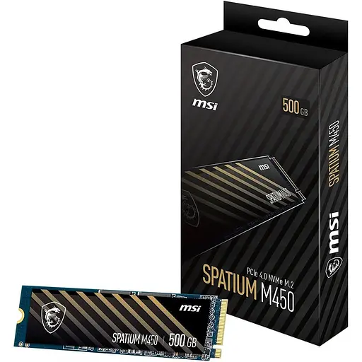 Накопичувач SSD MSI m.2 NVMe 500GB Spatium M450 V1 M.2 2280 PCIe 4.0 x4 NVMe 3D NAND TLC 512 480 (S78-440K380-P83) - фото 4