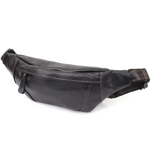 Приваблива сумка-бананка для чоловіків із натуральної зернистої шкіри SHVIGEL 34х12х4 см sum0027424 - фото 1