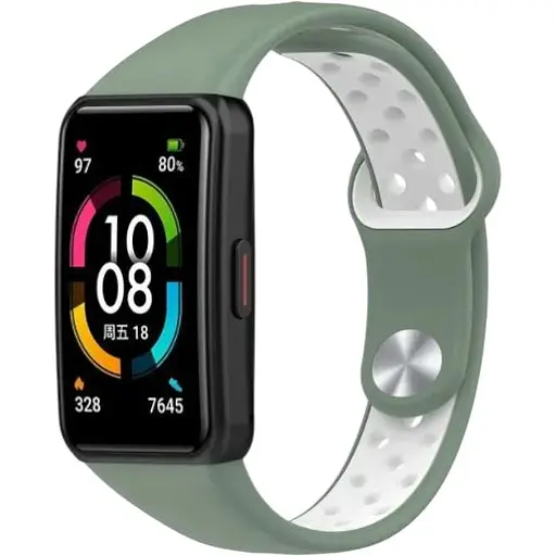 Ремінець DK CDK Silicone Sport Band Nike для Huawei Band 6 (012812) (light green / white)