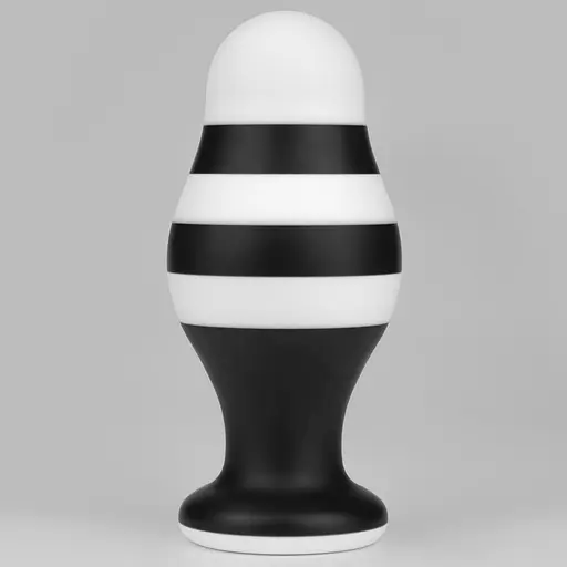 Анальна пробка LoveToy X-Missioner 17 см (чорно-білий) - фото 4