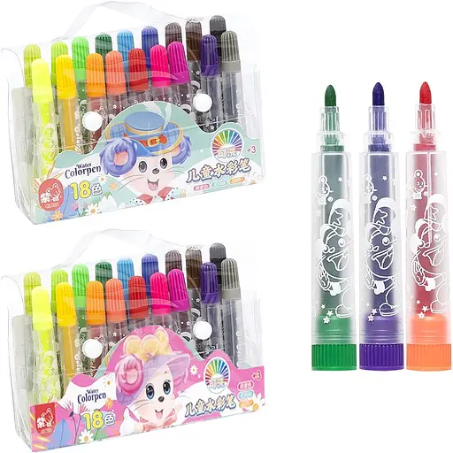 Фломастеры Water Color Pen 18 цветов, 1103-18, в сумочке (в ассортименте) - фото 2