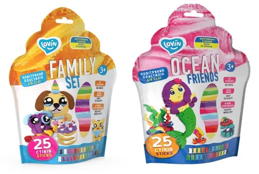 Набор для лепки с воздушным пластилином, 25 стиков, TM Lovin - фото 4