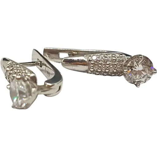 Срібні сережки Лазурит з фіанітами. 25014р