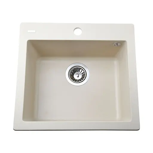 Гранітна мийка Globus Lux Aosta слонова кiстка 490x455мм - фото 1