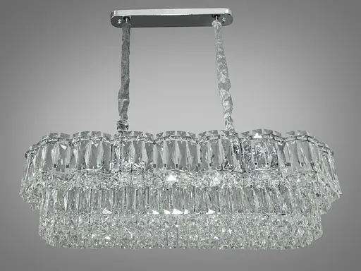 Шедевральная хрустальная люстра овальной формы на 10 ламп, хром. - фото 2