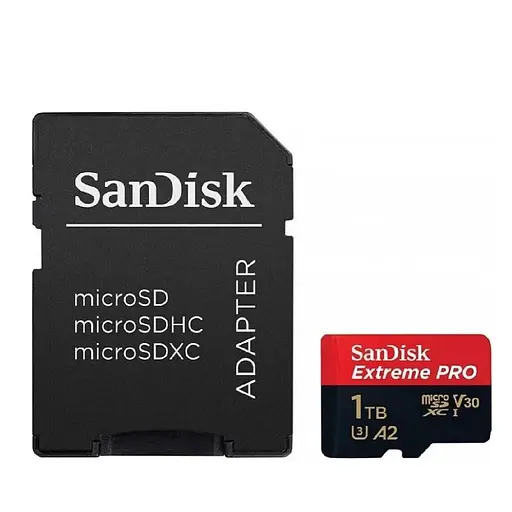 Карта памяти microSDXC (UHS-1 U3) SanDisk Extreme Pro A2 1TB Class 10 V30 (R200MB/s, W140MB/s) (adapter) - фото 3