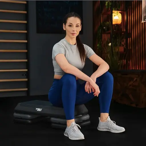 Степ платформа Trex Sport TX-038PAS до аеробіки 3-рівнева чорна - фото 8