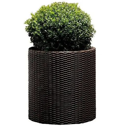 Горшок для цветов Keter 39 л Cylinder Planter Large коричневый