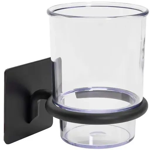 Склянка для зубних щіток Rea 322189A black REA-77070 чорний матовий - фото 1