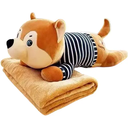 Подушка-іграшка 3в1 Хаскі матрос з пледом 110*150см, бежевий ТМ COLORFUL HOME 520-3BE