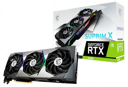Відеокарта MSI RTX 3080 10Gb Suprim X (GeForce RTX 3080 SUPRIM X 10G) (GDDR6X, 320 bit, PCI-E v4.0) Б/в - фото 4