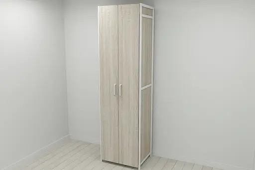 Шкаф Гардероб Уни секция 6 серии Конект Ferrum-decor 220x60x50см Белый металл ДСП Дуб Сонома 16 мм (FRD-104581) - фото 4