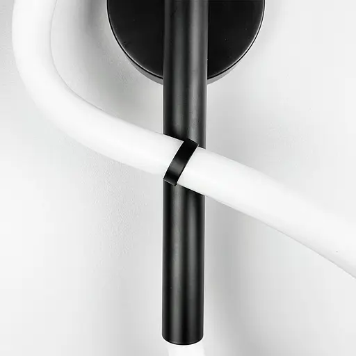 Чорний настінний світильник з гнучким неоном Line F WG 27 BK - фото 4