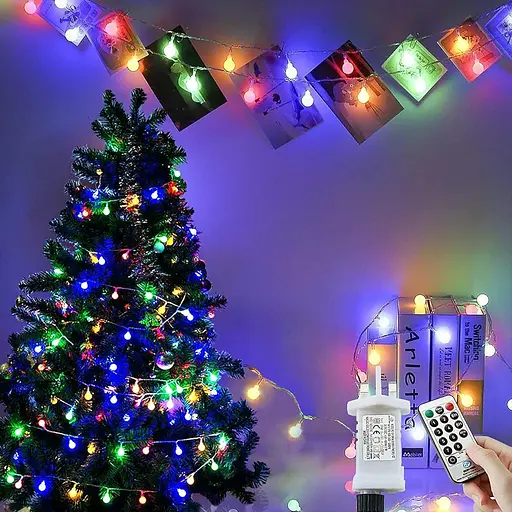 Круглые гирлянды Globe, 15M/49Ft 120 светодиодных сказочных огней, 8 режимов рождественских огней на открытом воздухе/в помещении - фото 7