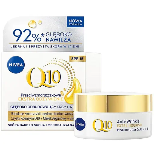 Восстанавливающий дневной крем Nivea Q10 против морщин Интенсивное питание SPF15 50 мл 
