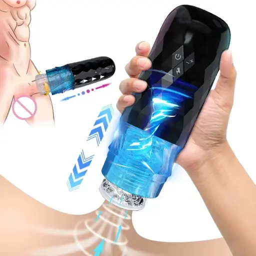 Автоматичний мастурбатор I'MCUM Turbo Cyclone з ротацією та фрикціями Чорний (IM-FJB249) - фото 4