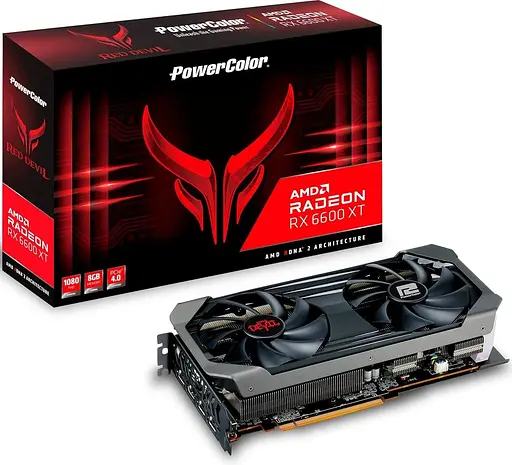 Видеокарта PowerColor AMD Radeon RX 6600 XT 8GB Red Devil (AXRX 6600XT 8GBD6-3DHE/OC) (GDDR6, 128 bit, PCI-E v4.0 x16) Б/у - фото 5
