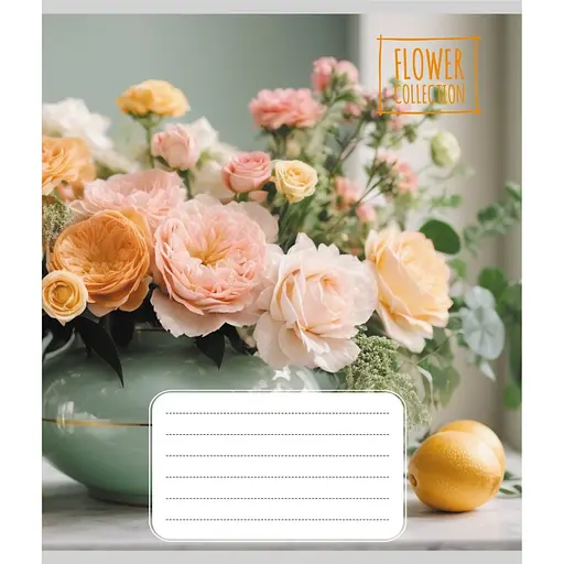 Зошит загальний "Квіткова композиція" Leader 048-600186L-4 в лінію, 48 аркушів - фото 1