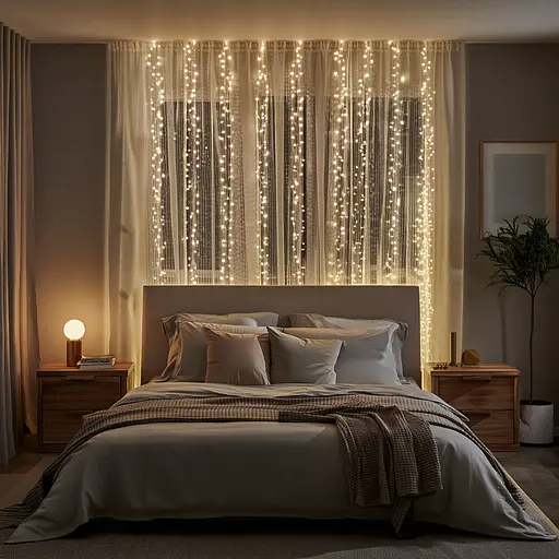 Новорічна гірлянда кімнатна штора Garlando D400LED2MY 3х2 м 400 LED Хвойна лапа Жовте світло 