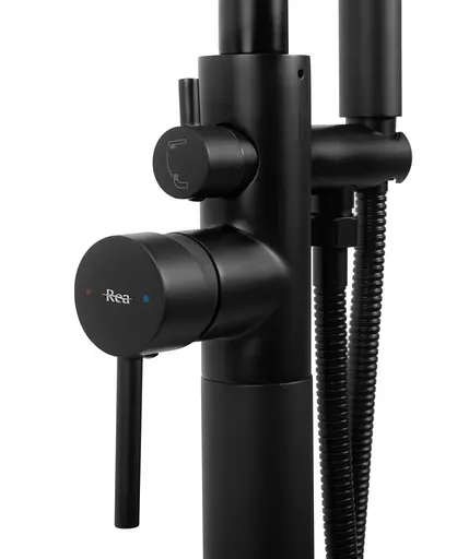 Смеситель для ванны Rea Aras black напольный REA-B2717 Черный матовый - фото 4