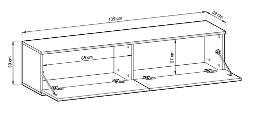 Тумба під телевізор навісна Perfect Home Оро / Oro 2-дверна RTV135 MDF Білий (PFH-091354) - фото 2