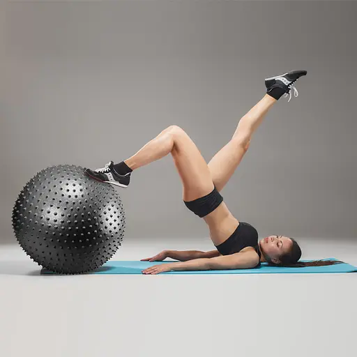 Мяч для фитнеса (фитбол) Cornix 55 см массажный Anti-Burst Black XR-0466 - фото 6