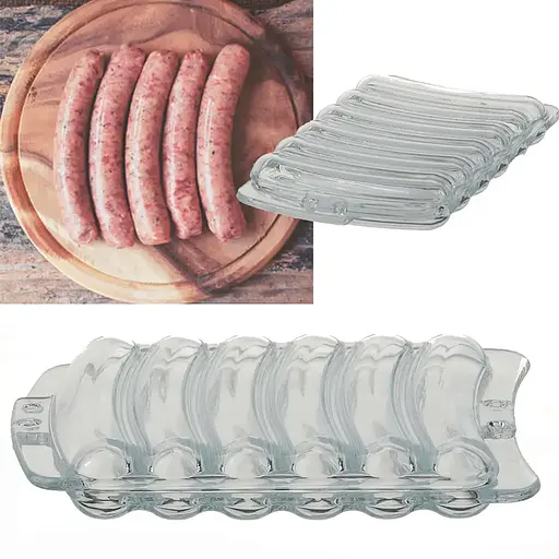 Форма скляна для запікання випічки домашніх хот догів, сосисок, ковбасок, кебаба, A-plus Прозорий 86027 - фото 6