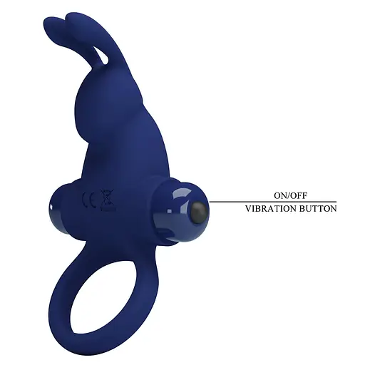 Эрекционное кольцо Pretty Love Vibrant Penis Ring 11.3 см синий - фото 4