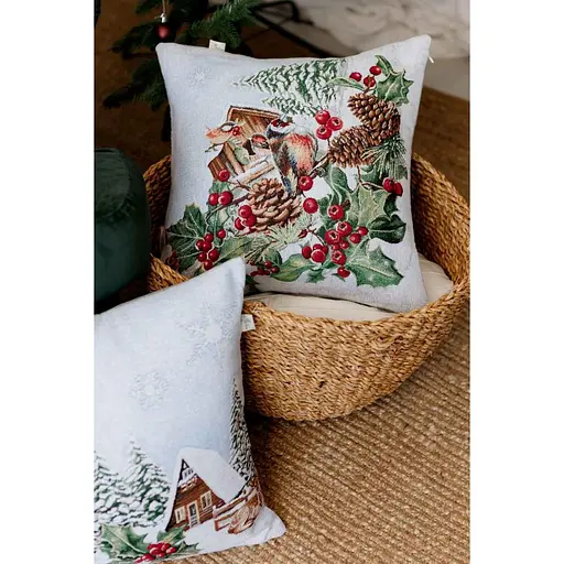 Подушка Прованс Squirrel пташка гобеленова з люрексом 45 x 45 см (41929) - фото 5