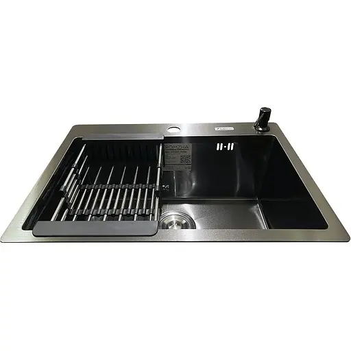 Кухонна мийка Romzha Arta U-550S BL - фото 4