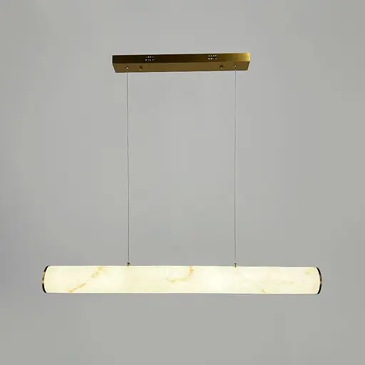 Підвісна видовжена люстра з ефектом мармуру у корпусі 100 см | Арт. MJ362L-1000 | Line F - фото 3