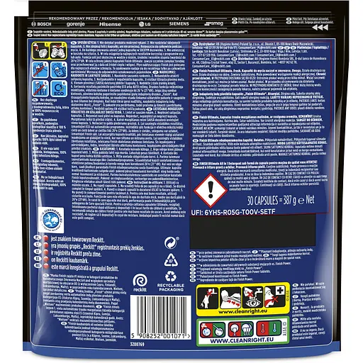 Средство для мытья посуды в посудомоечных машинах Finish Ultimate Fresh 60 таблеток (2 уп. х 30 таблеток) - фото 3