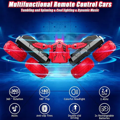 Машинка для трюків на радіокеруванні Glyntora Red 2.4 ГГц - фото 6