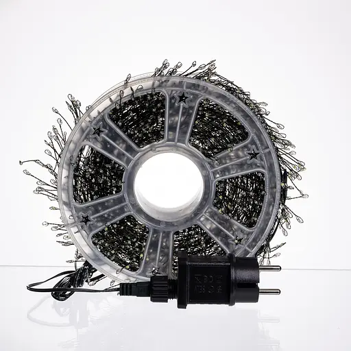 Новорічна гірлянда кімнатна роса 100 м 3000 LED Хвойна лапа зелений провід Синій Garlando D3000L100MGBL - фото 6